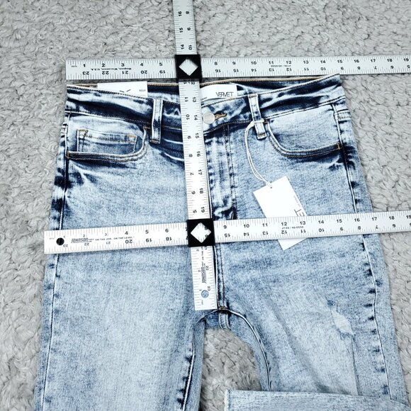Vervet Bella High Rise Cropped Flare Light Wash Blue Distressed Crop Size 29 - Picture 8 of 8
